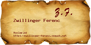 Zwillinger Ferenc névjegykártya